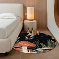 thumbnail image 2 of Spring Mushrooms Round Area Rug 6Ft Washable Circle Rugs for Bathroom Office, Farmhouse Pastoral Botanical Stars Rustic Non-Slip Carpet Floor Mats Indoor Outdoor Carpet Runner Aesthetic Home Decor, 2 of 8