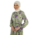 thumbnail image 3 of Lilac - Green - Floral - Button Collar - Fully Lined - Modest Dress - Refka, 3 of 5