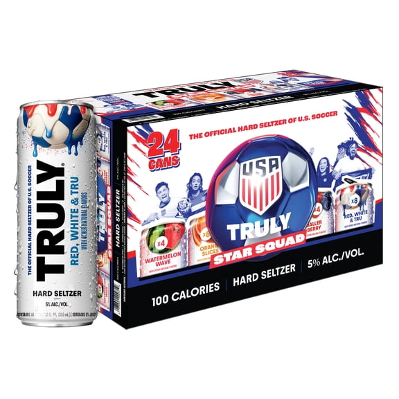 Truly Hard Seltzer Party Pack Variety, 24 Pack, 12 fl oz Cans, 5% ABV