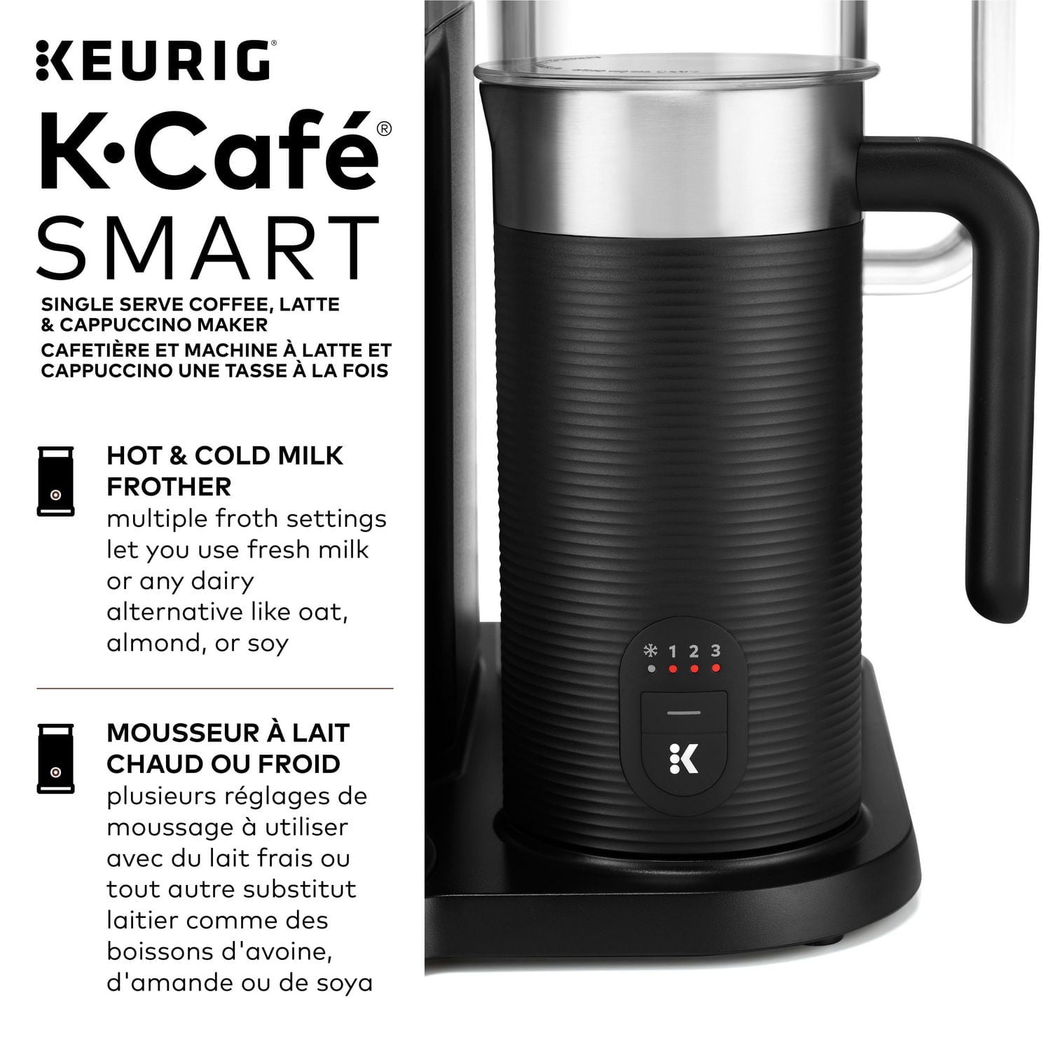 Keurig K-Café SMART, Single Serve K-Cup Pod Coffee, Latte and Cappuccino Maker