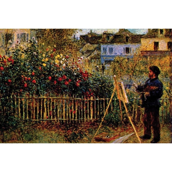 Art.com Monet Painting in His Garden in Argenteuil Art Print by Claude Monet, 18" x 12"