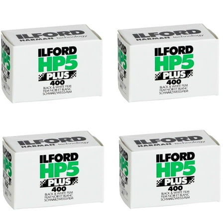 Pack of 4 - Ilford 1574577 HP5 Plus Black and White Print Film 35 mm ISO 400 36 Exposures