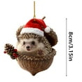 thumbnail image 3 of DAMAI Forest Animal Acorn Ornaments With Christmas Hat Berry Pinecone, 2026 New Cozy Woodland Animal Christmas Tree Decor, 2D Flat Acrylic Pine Cone Animal Hanging Pendants for Xmas Nature Lovers, 3 of 5