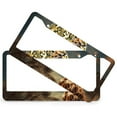 thumbnail image 2 of 2 Pieces Moon Giraffe License Plate Cover Giraffes Gifts for Girls Auto Car Accessories Tag Aluminum 2 Round Holes for Us Standard Vehicles, 2 of 6
