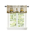 thumbnail image 2 of Kitchen Cafe Valance Curtain for Small Windows,Yellow Buffalo Car Dwarf Sunflowers Old Newspaper Rod Pocket Short Valances Bees Window Treatment Panel for Living Room/Bedroom/Bathroom,60x18in, 2 of 9