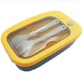 thumbnail image 1 of MOQIN Stackable Bento Box Japanese Lunch Box Kit with Spoon & Fork, 3-In-1 Compartment Wheat Straw Meal Prep Containers for Kids & Adults, 1 of 5