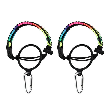 

2PCS Umbrella Rope Water Bottle Handle Drinking Vacuum Cup Bottleneck Outdoor Emergency Safety Strap with Carabiner (Colorful)