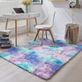 thumbnail image 7 of TWINNIS Shaggy Rainbow Area Rugs For KLids, Colorful Fluffy Carpet For Living Room Bedroom Nursery Room, 5'x8',Blue/Purple, 7 of 7