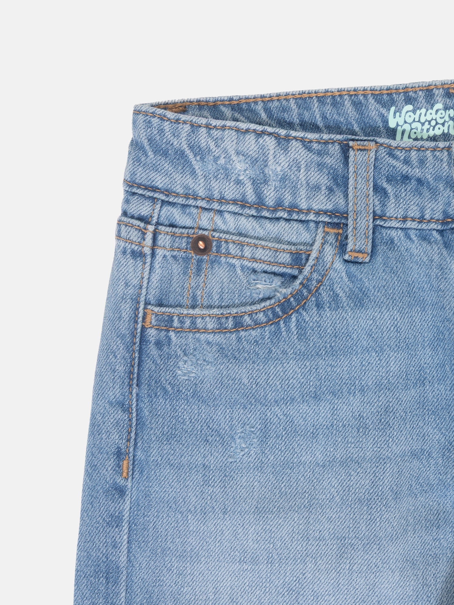 Wonder Nation Girls Baggy Wide Leg Jeans, Sizes 5-18