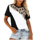 Mefallenssiah Short Sleeve Blouses Women‘S tops Summer O- Neck Splicing Casul T Shirts Tee Blousexxl - image 1 of 3