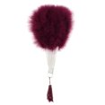 thumbnail image 2 of zucker feather products large marabou feather fan, burgundy, 2 of 4