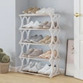 thumbnail image 2 of Uutvery 5 Tier Shoe Rack Organizer with Metal Shelves Free Standing Shoe Storage for Bedroom Closet Entryway Dorm Room Holds Multiple Pairs of Shoes White, 2 of 7