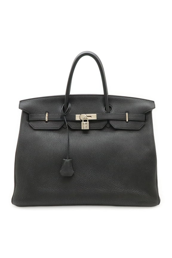 Pre-Owned HERMES Birkin 40 Handbag, Togo Leather, Noir Black, X Stamp