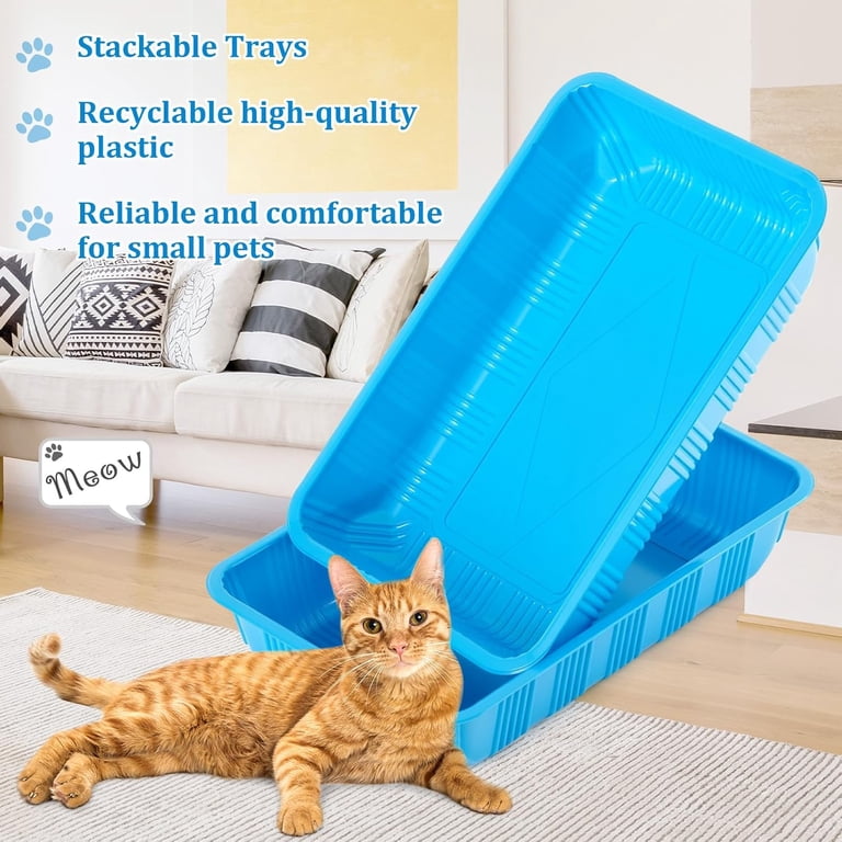 30 Pack Disposable Plastic Litter Boxes for Cats Disposable Cat