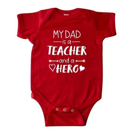 

Inktastic My Dad is a Teacher and a Hero Gift Baby Boy or Baby Girl Bodysuit