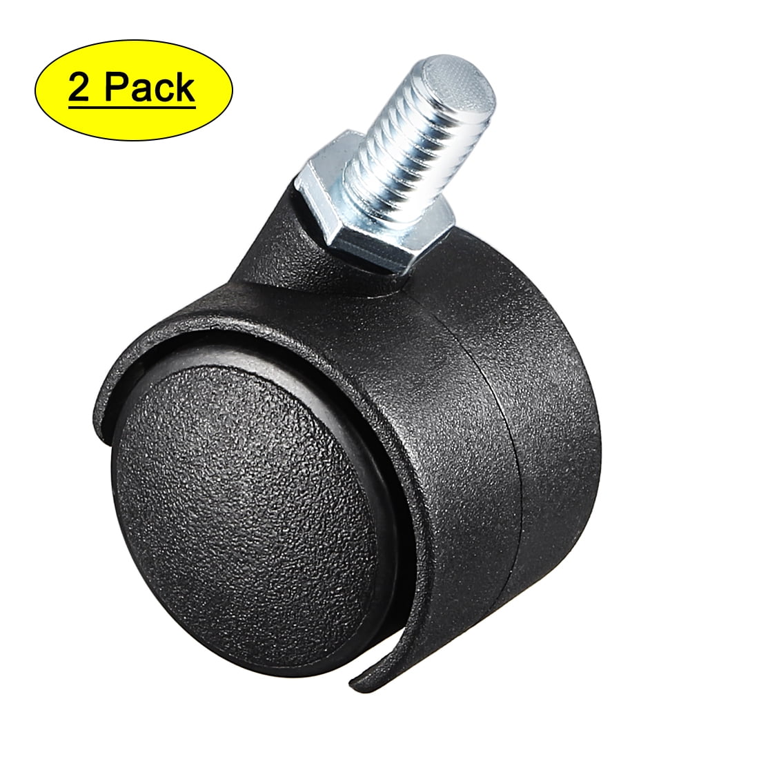 2 Pcs 1 Inch Swivel Caster Wheels Nylon 360 Degree Threaded Stem 22lb Capacity