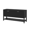thumbnail image 3 of GZXS Modern Entryway Console Table with 4 Doors and Storage, 59.6" Sofa Table to Organize Hallway Clutter, MDF Foyer Cabinet with Bottom Display Shelf (Black), 3 of 8