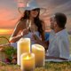 thumbnail image 5 of Velas LED, juego de 3 velas decorativas (10 cm, 12,5 cm, 15 cm), vela sin llama con control remoto de 10 botones. Llama LED intermitente, hecha de cera real color marfil JAMW Sencillez, 5 of 5