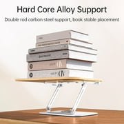 BISOFICE Book Stand for Reading, Adjustable Book Holder with 360° Rotating Base, Portable Foldable Desktop Riser for Laptop, Recipe, Textbook,Cookbook Stand