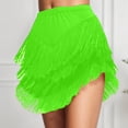 thumbnail image 2 of Daznico Flowy Fringe Asymmetrical Hem Boho Skirt with Tassel Details for Casual Outfit and Party Wear,Mardi Gras Clothing,Mardi Gras Skirt,S, 2 of 4