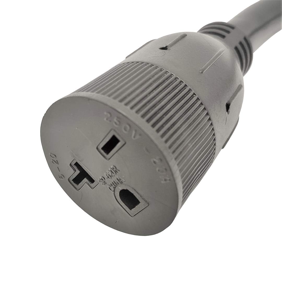 Parkworld 62053 RV 50A Splitter Adapter Cord 14-50P to 14-50R & 6-20R (T-Blade) A/C 3-Prong 20A 250V Female (1.5FT)