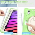 thumbnail image 3 of For iPad Mini 7th/6th Generation 8.3 inch 2024/2021 Case, 360 Rotatable Handle Stand, Shoulder Strap, Drop-Proof Design, Matcha Green, 3 of 7