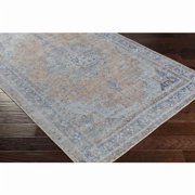 Surya Tahmis Traditional Style Low Pile 100% Polyester Area Rug, 7 x 9 Blue, Slate, Beige, Light Gray Pet Friendly, Ind/Out, Machine Woven Stain Resistant, THI2705-679