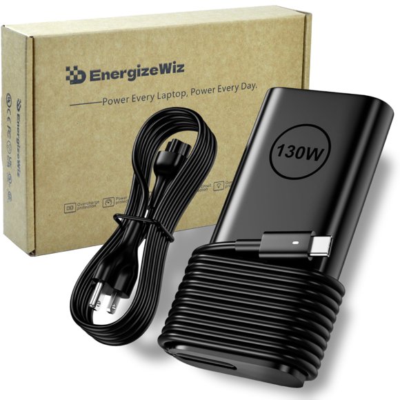 Energizewiz Laptop Charger para Dell 130W USB C Slim Adaptador - XPS 15 17 9575 9500 9510 9520 9530 9700 9710 9720 9730,Precisión 5470 5480 5550 5530 5570 5750 5760 5770