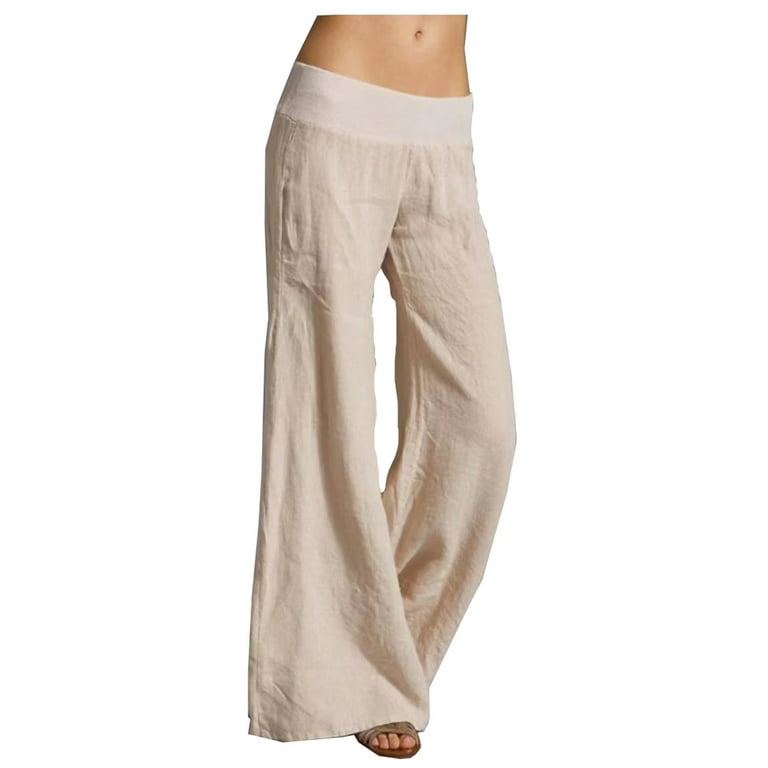Fnochy Quilted Women's Pant Leisure Yoga Wide Leg Flared Pants For 