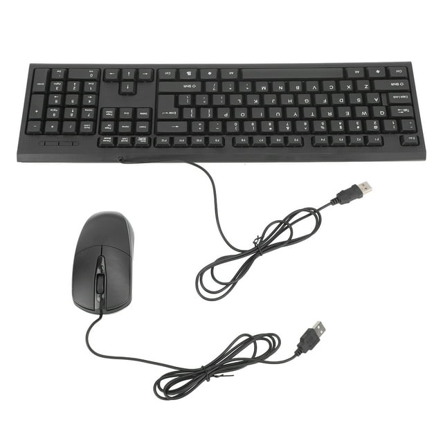 Ensemble Clavier et Souris, Connexion Filaire USB Clavier et Souris Noirs Réponse Rapide pour Bureau