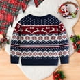 thumbnail image 4 of Little Boys Girls Kids Christmas Sweater Xmas Holiday Party Crewneck Knit Cute Pullover Tops 6 Years-7 Years, 4 of 7