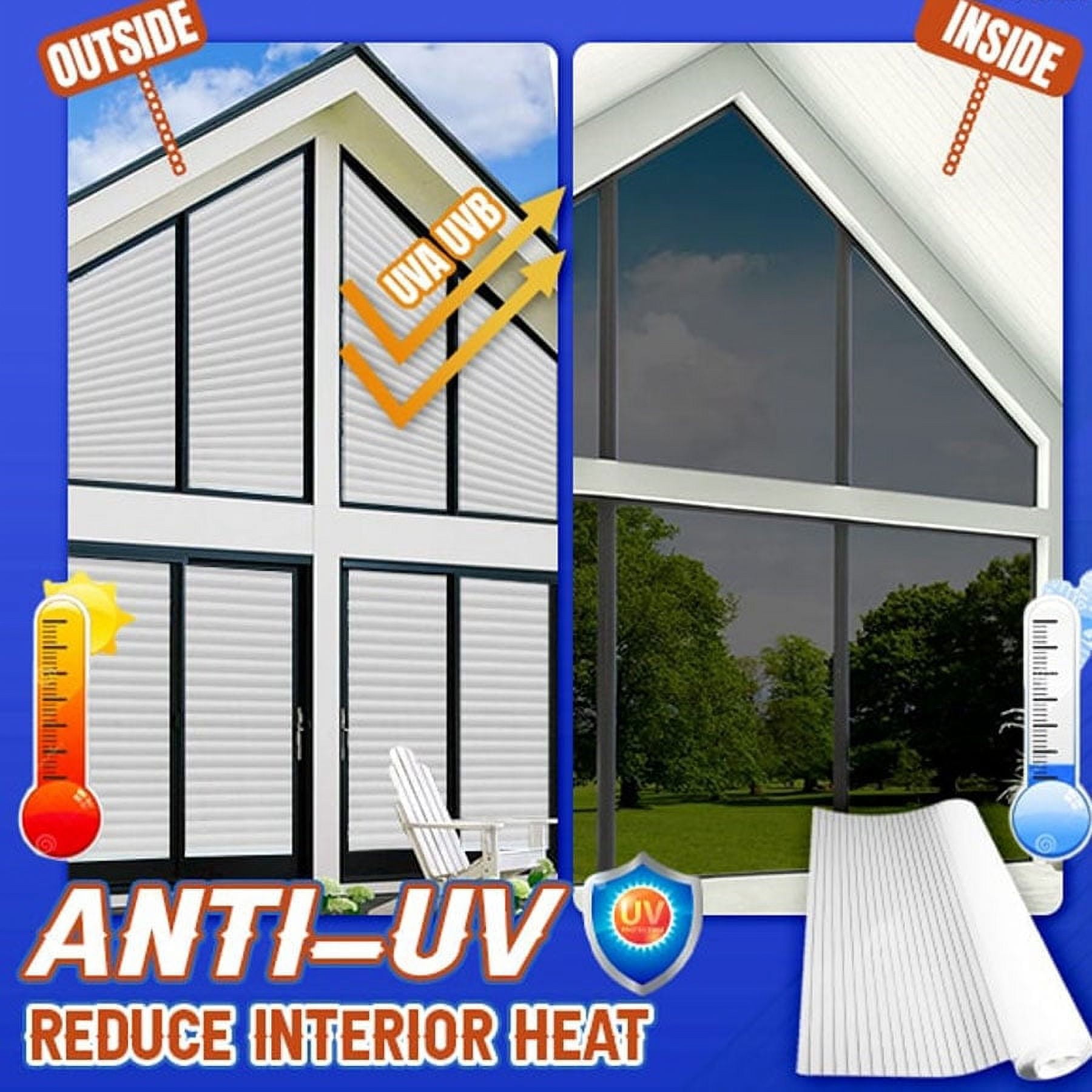 Cithwa One-Way Imitation Blinds Window Cover One-Way Imitation Blinds Window Film Imitation Blinds One-Way Perspective Glass Film Gadgets for Home
