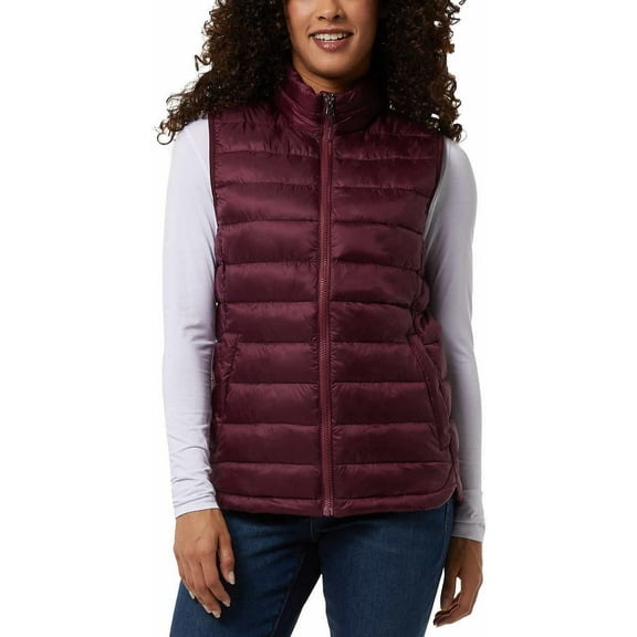 32 Degrees Women's' Vest Leightweight Zipper Hand Pocket (Purple, S), Small
