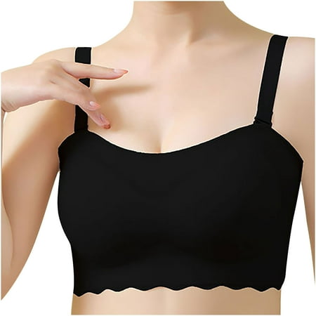 Huuilaibazoo Women s Plus Size Strapless Seamless Bra Bandeau Convertible Bra Wireless Bra Detachable Straps