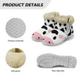 thumbnail image 6 of FUIALDOLG Mini Boots for Women Mid Calf Warm Fur Lined Boots Furry Boots Ladies Slip on Bootie Faux Fur Lined Indoor Outdoor Anti-Slip Classic Flat Ankle Bootie, 6 of 7