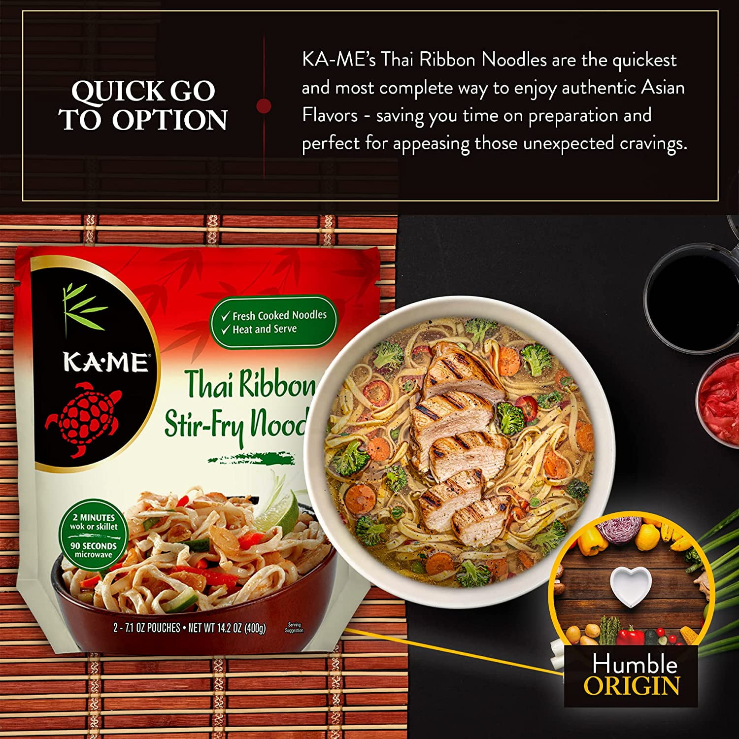 (6 pack) KA-ME STIR-FRY - THAI RIBBON NOODLES, 14.2oz