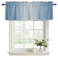 thumbnail image 2 of Blue Ombre Valances for Windows, Decorative Rod Pocket Window Valance Curtains, Modern Gradient Abstract Art Short Curtain Drapes for Kitchen/Bathroom/Living Room, 2 Panels, 42" W x 12" L, 2 of 8