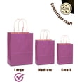thumbnail image 2 of Large Kraft Paper Bags with Handles 13"x10"x5" 32 pcs Gift Paper Bag Purple Solid Color Bags（Large Size）, 2 of 12