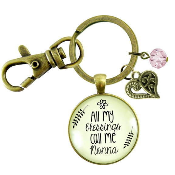 Nonna Keychain All My Blessings Italian Grandma Womens Family Gift Jewelry