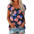 thumbnail image 2 of Women's elegant short-sleeved blouse V-neck casual T-shirt summer shirt Ladies T-shirt Short Sleeve Ms. T-shirt Blue S, 2 of 6