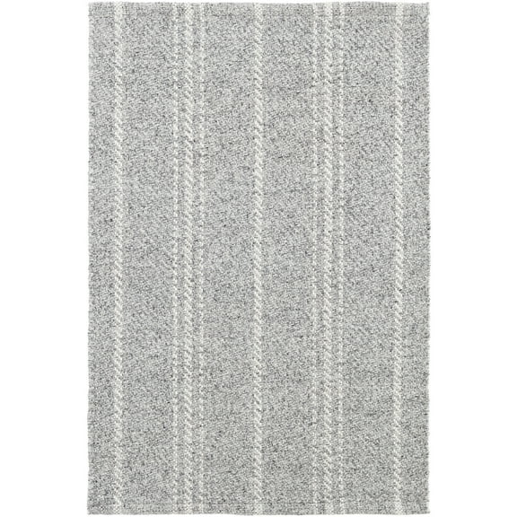 Dash & Albert Melange Stripe Handwoven Indoor/Outdoor Rug, 8' x 10', Grey/Ivory