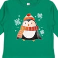 thumbnail image 4 of Inktastic Cute Winter Penguin in Hat and Scarf with Snowflakes Boys or Girls Long Sleeve Toddler T-Shirt, 4 of 5