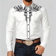 thumbnail image 5 of Retro Western Cowboy Shirts for Men Long Sleeve Button Down Shirt Embroidered Spring Summer Slim Fit Tops White XXXL, 5 of 7
