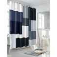 thumbnail image 3 of Blue Black Geometric Shower Curtain, Abstract Patchwork Modern Art Waterproof Shower Curtain Set with 12 Hooks Lightweight Washable Fabric Shower Curtains for Bathroom 60x72 Inches, 3 of 6
