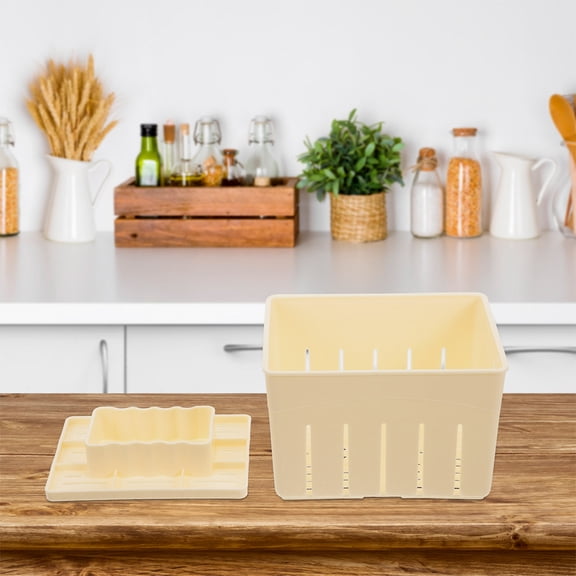 Soimiss Tofu Maker Mold Tofu Press Mould Light Yellow PP 1Set