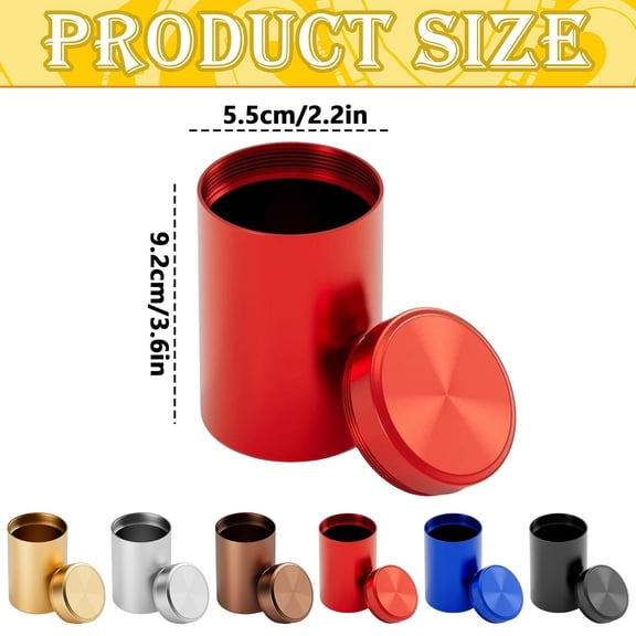 Portable Aluminum Tea Canister - 140ml Airtight Storage Jar for Travel, Business Trips, and Outdoor Use - Red