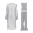 thumbnail image 5 of LiiYii Women 3 Piece Chiffon Pant Suits Plus Size Mother of The Bride Outfits Wedding Guest Dress Suits Evening Party Gowns 001 Gray L, 5 of 8