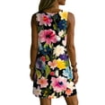 thumbnail image 4 of QUNYINEY Floral Womens Sundresses Casual Beach Sleeveless A Line Mini Tank Dress with Pockets Loose Fit V Neck Dresses, 4 of 7