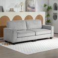 thumbnail image 2 of HOMCOM Canapé 3 Places avec Coussin à Ressorts Porte-Gobelet pour Chambre Gris Pâle, 2 of 10