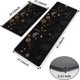 thumbnail image 3 of Colorful Floral Kitchen Mat for Floor, Non Slip Kitchen Rugs and Mat Set of 2, Waterproof Cushioned Anti Fatigue Kitchen Mat, 17"x47"+17"x29", Black, 3 of 6